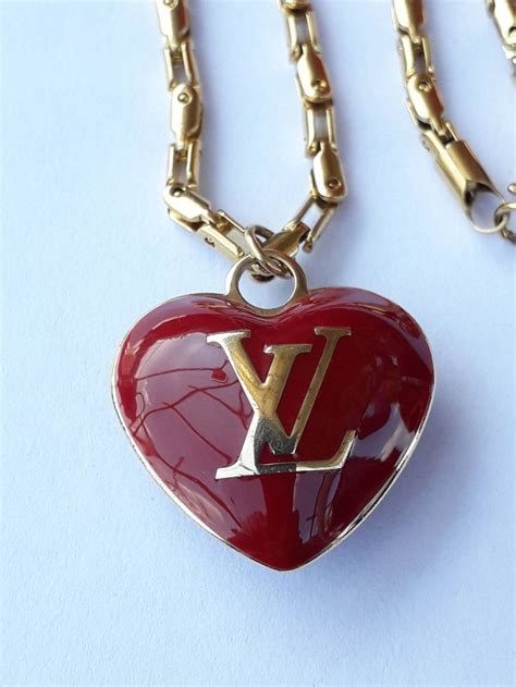 louis vuitton red heart necklace|Louis Vuitton initial necklace.